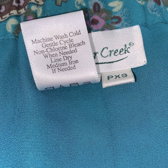 Coldwater Creek turquoise floral maxi skirt size petite extra small - Picture 6 of 8